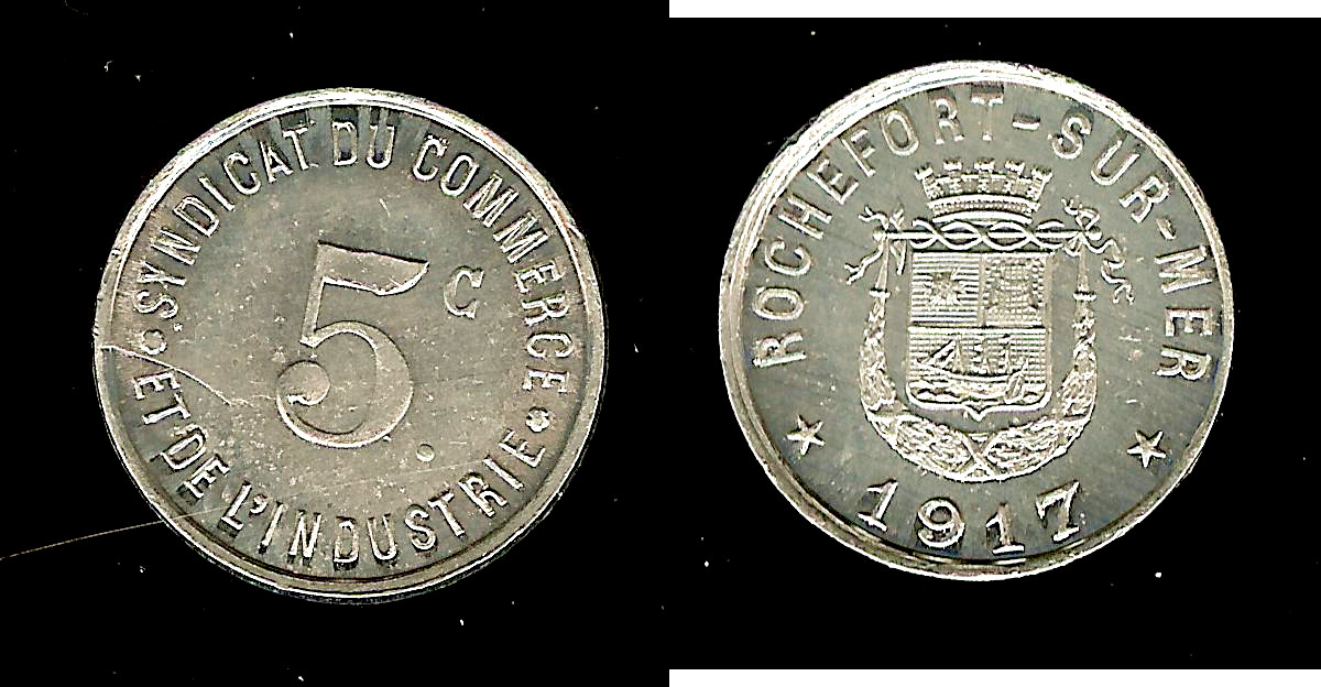 Rochefort - sur-Mer (Charente-Maritime-17) 5 centimes 1917 FDC-
